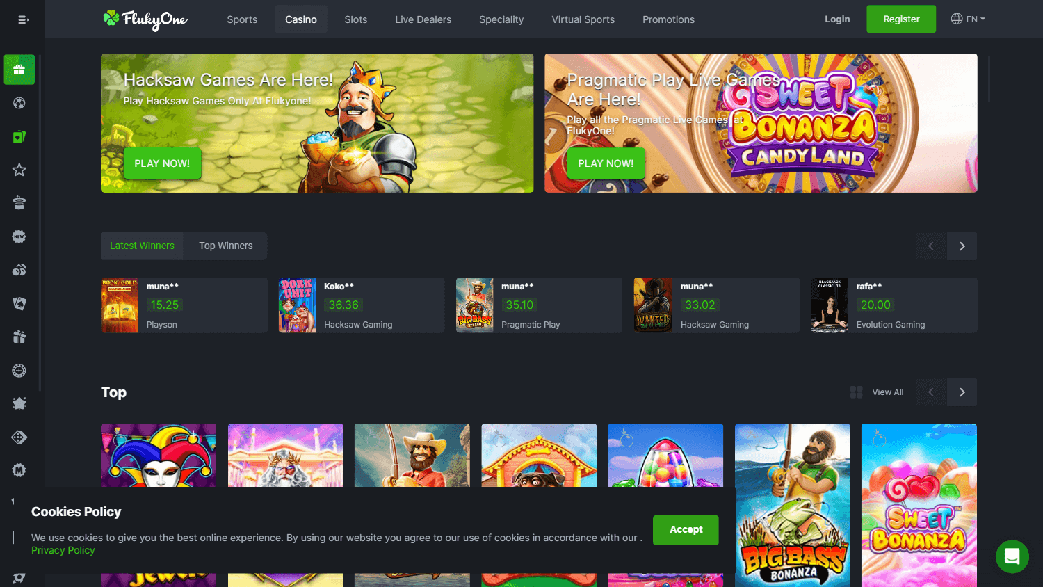 FlukyOne Casino Desktop screenshot