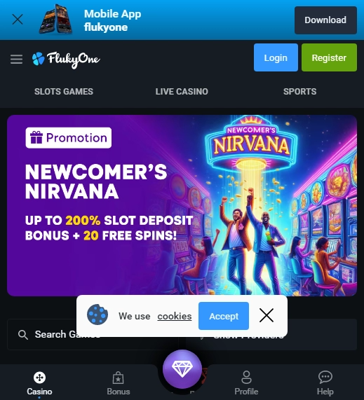 FlukyOne Casino Mobile screenshot